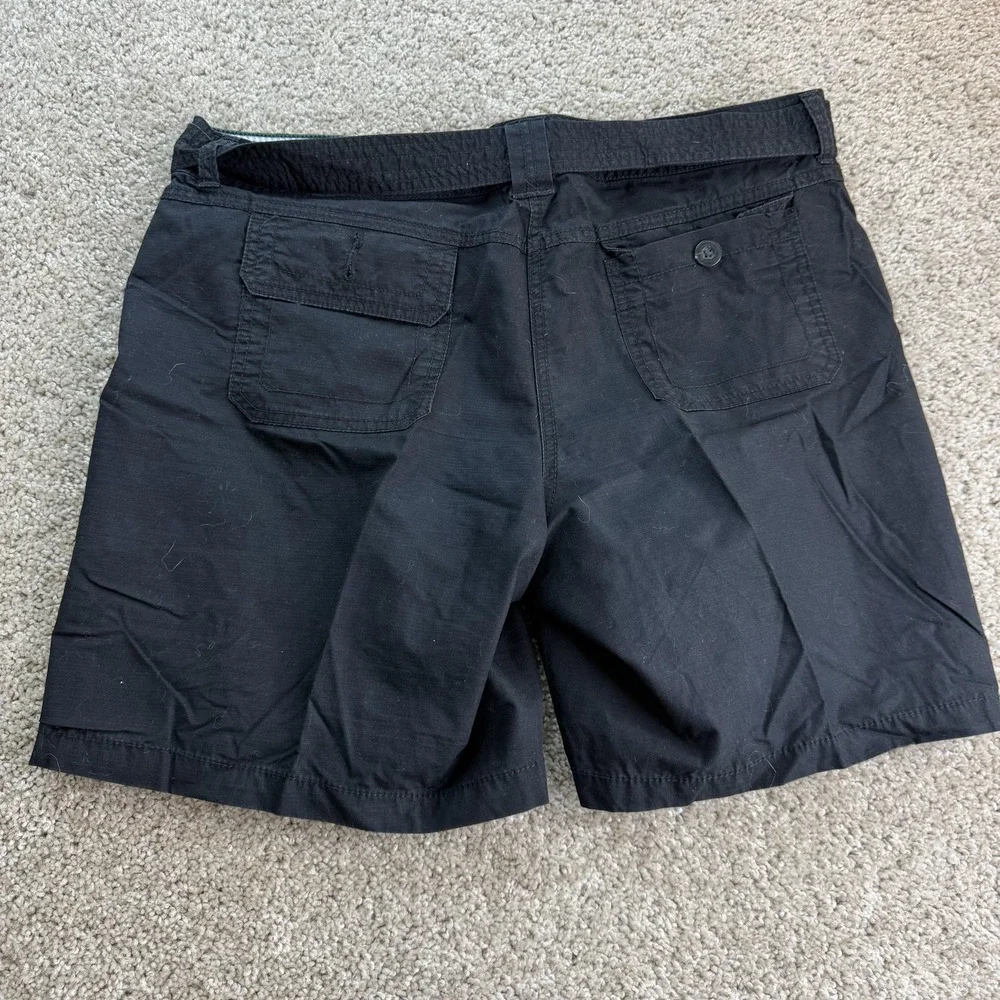 Tommy Hilfiger Shorts Womens 10 Black Twill Cotton Cargo Belted Casual Summer